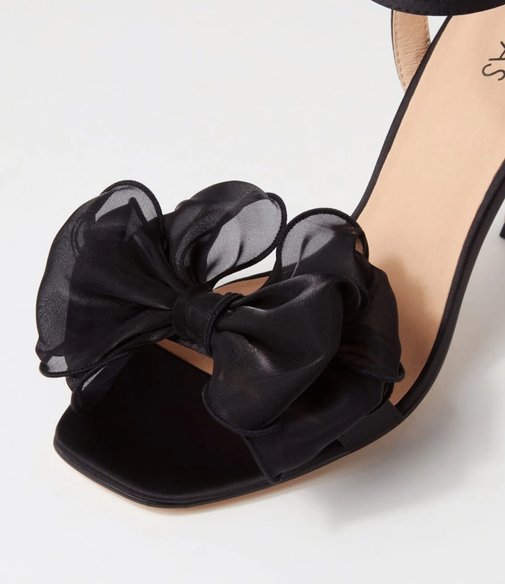 Hot Midas Shoes Darris Black Satin Heels