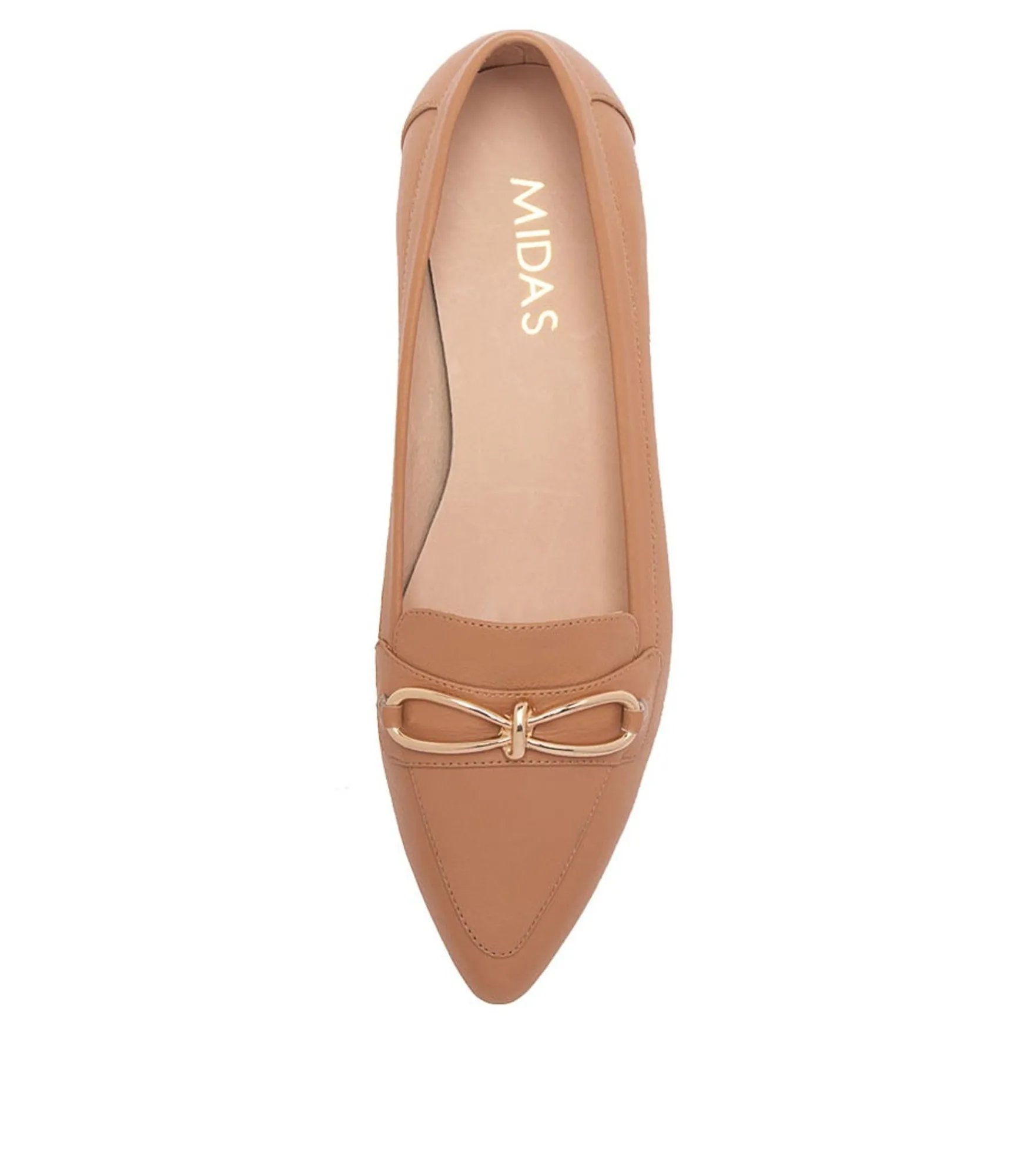 Shop Midas Shoes Daylan Light Camel Leather Flat Shoes