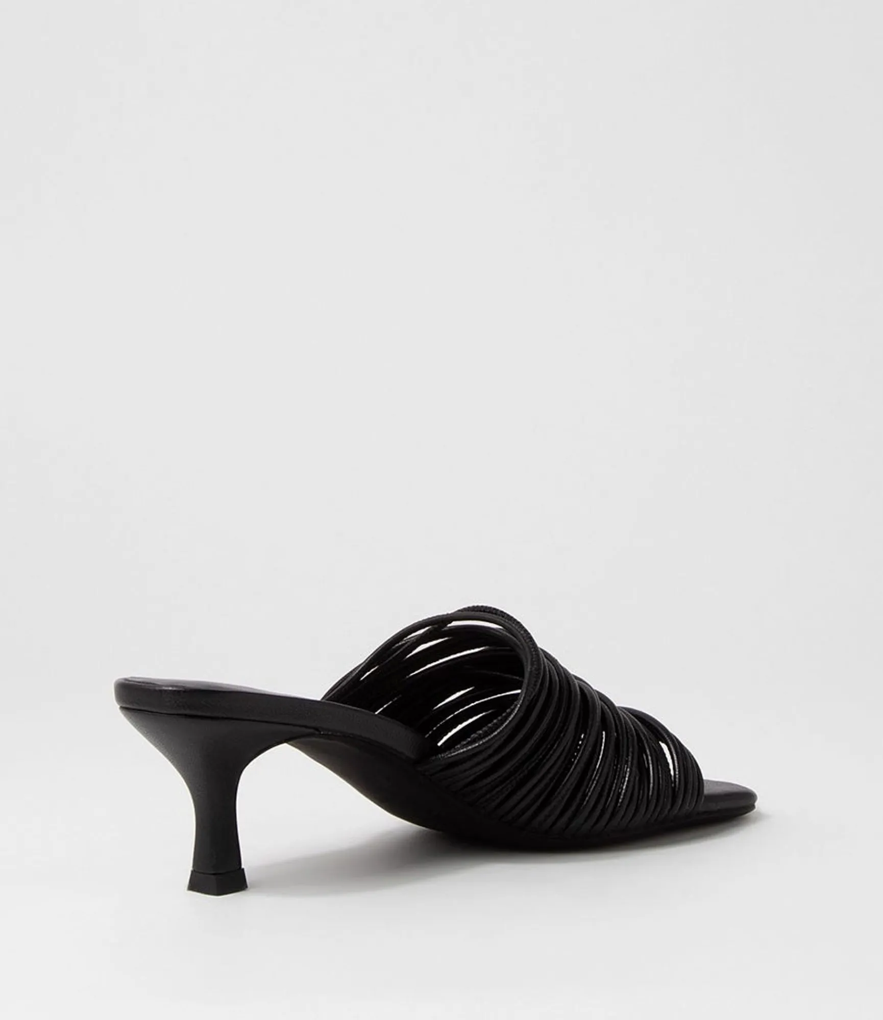Store Midas Shoes Dellah Black Leather Slides