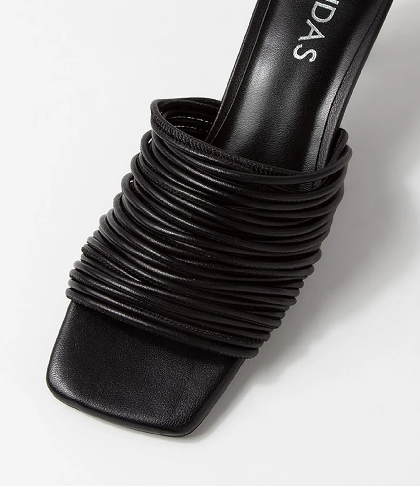 Store Midas Shoes Dellah Black Leather Slides