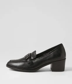 Store Midas Shoes Dervie Black Leather Heels