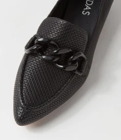 Online Midas Shoes Devin Black Leather Loafers