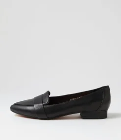 Shop Midas Shoes Disola Black Leather Flat Shoes