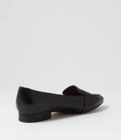 Shop Midas Shoes Disola Black Leather Flat Shoes