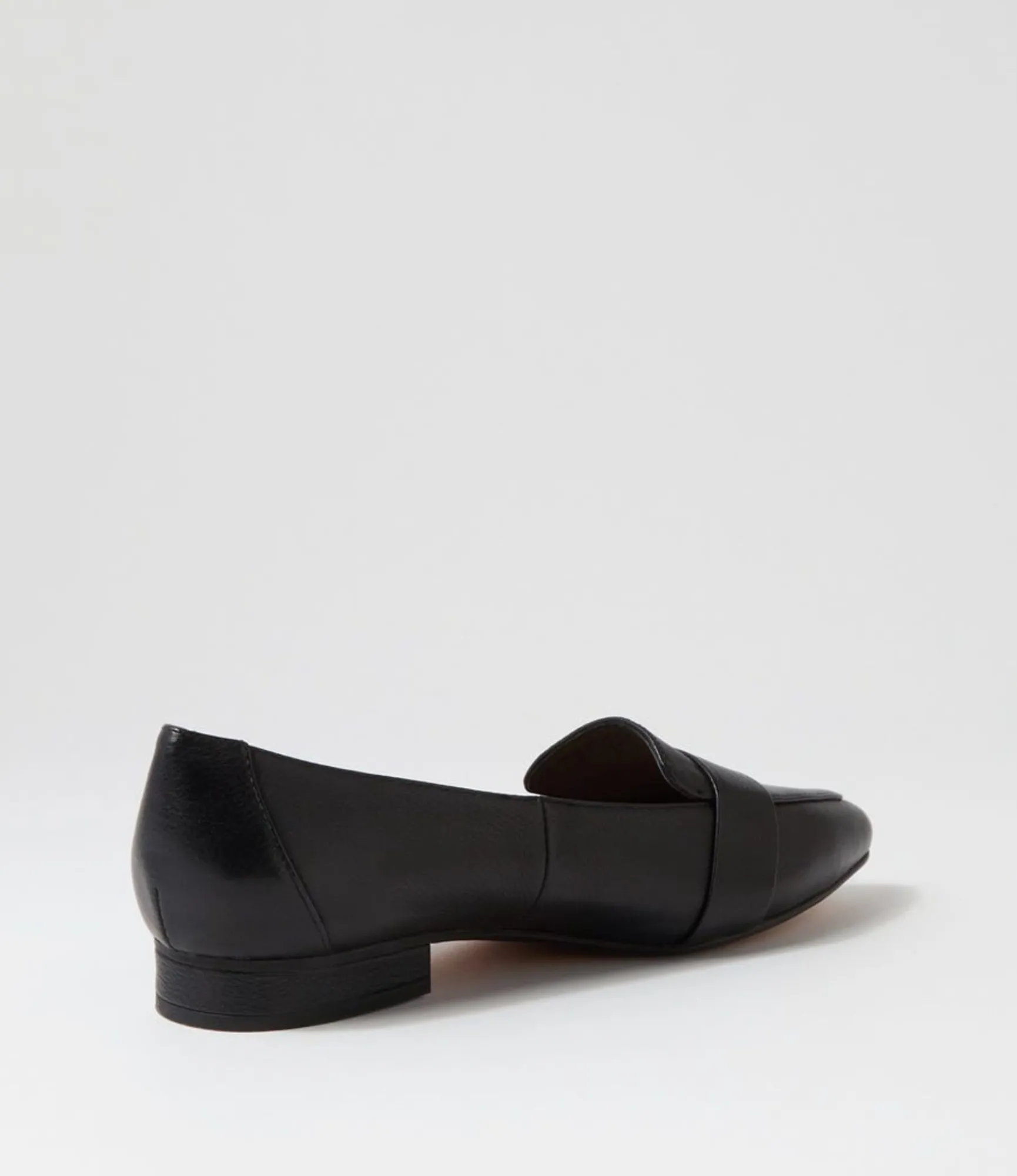 Shop Midas Shoes Disola Black Leather Flat Shoes