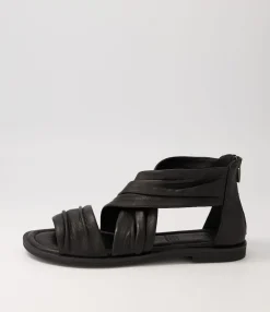 Hot Midas Shoes Dizzee Black Leather Sandals Bs