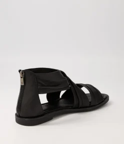 Hot Midas Shoes Dizzee Black Leather Sandals Bs