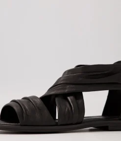 Hot Midas Shoes Dizzee Black Leather Sandals Bs