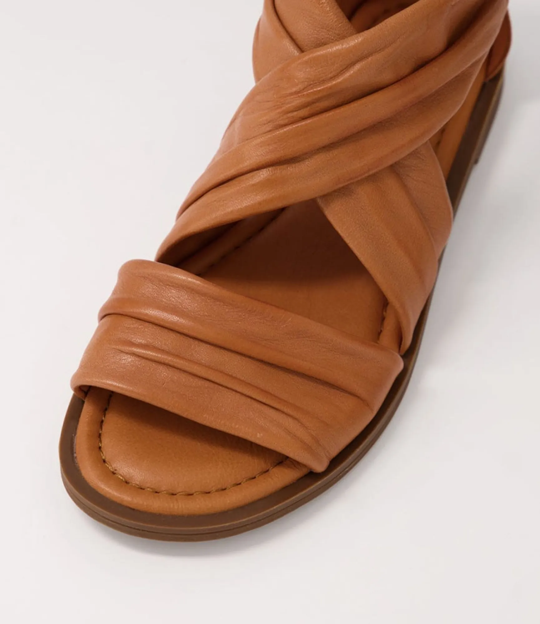 Clearance Midas Shoes Dizzee Tan Leather Sandals