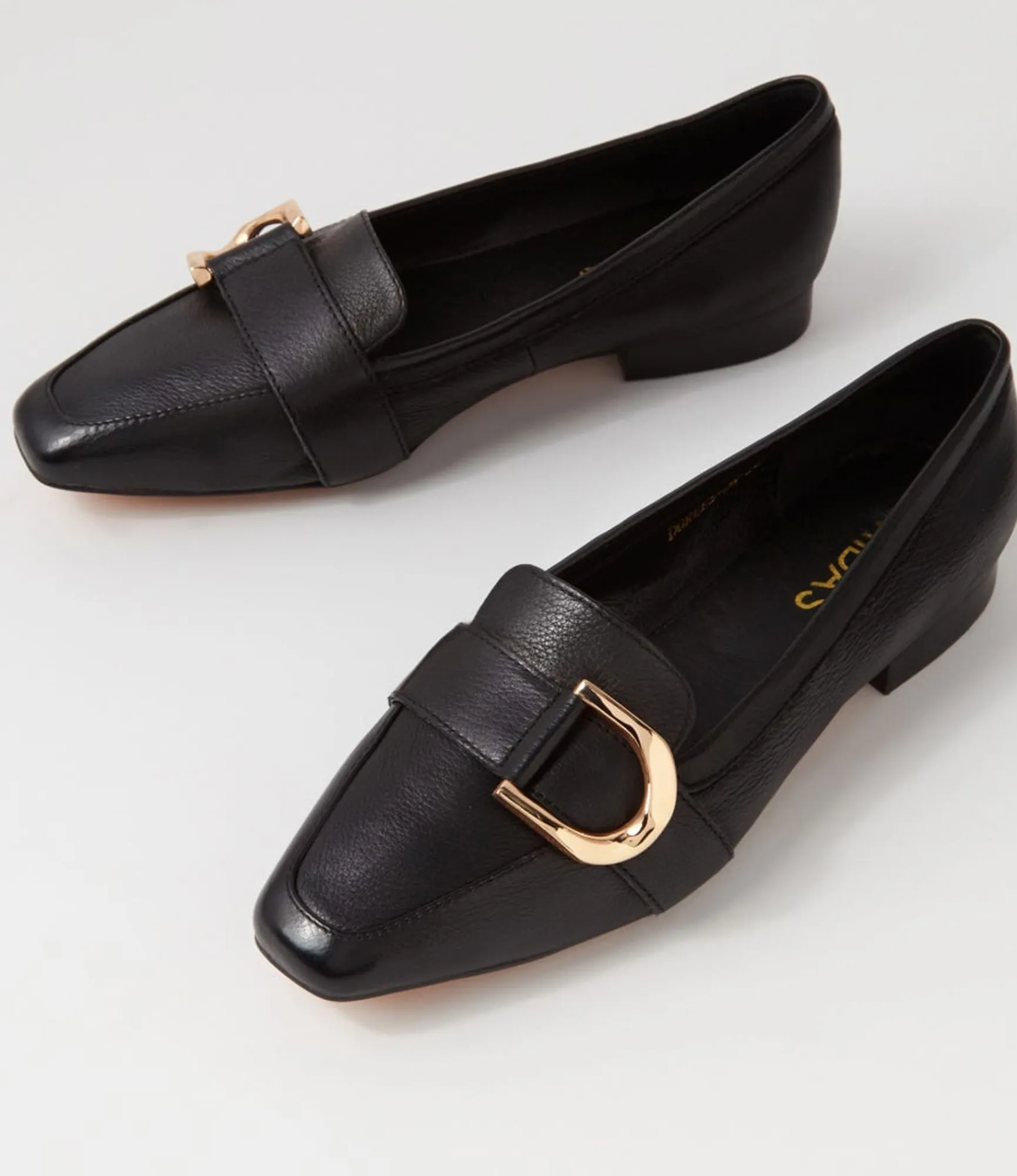 Best Sale Midas Shoes Dorees Black Leather Loafers