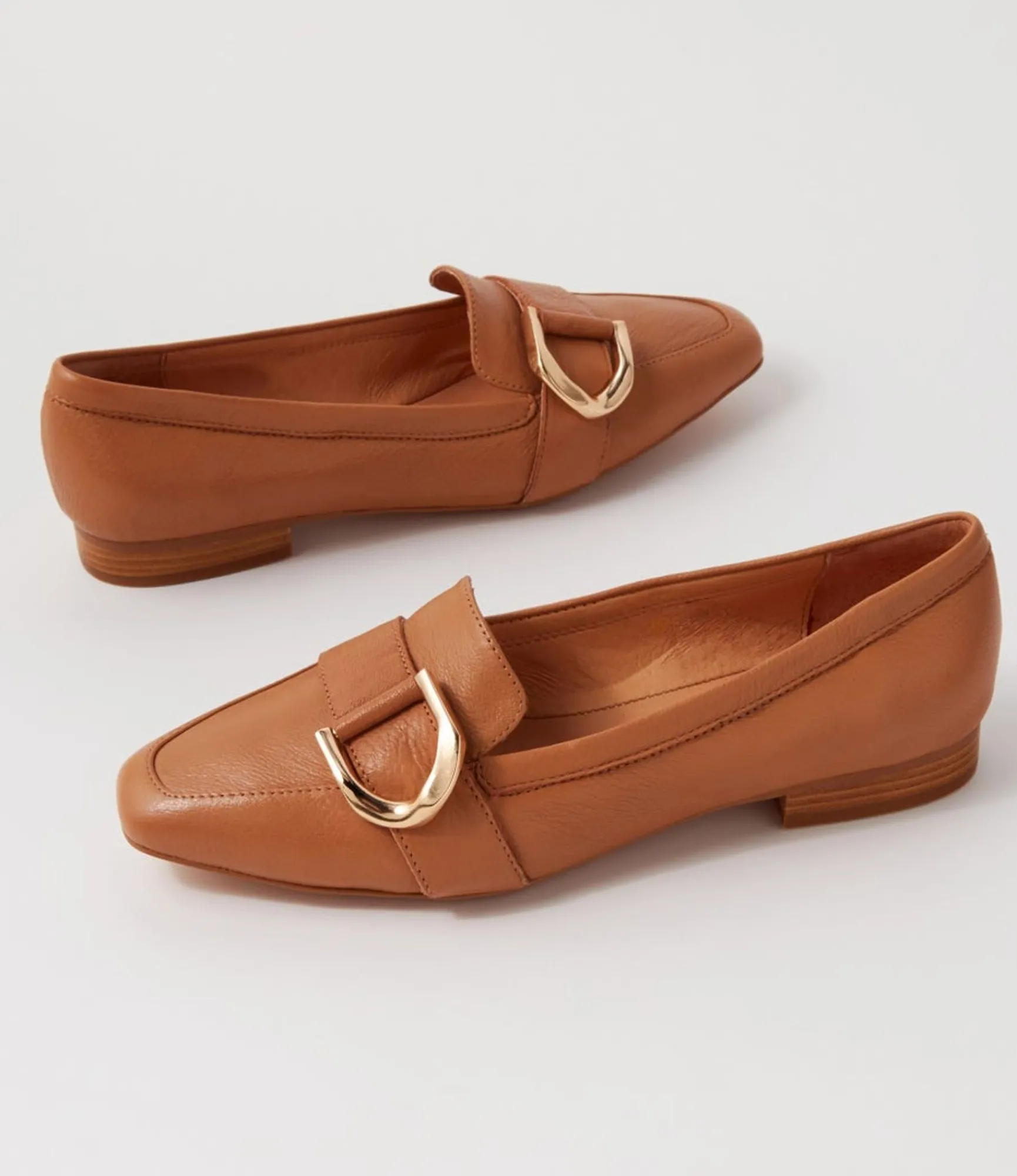 Best Midas Shoes Dorees Dark Tan Leather Loafers