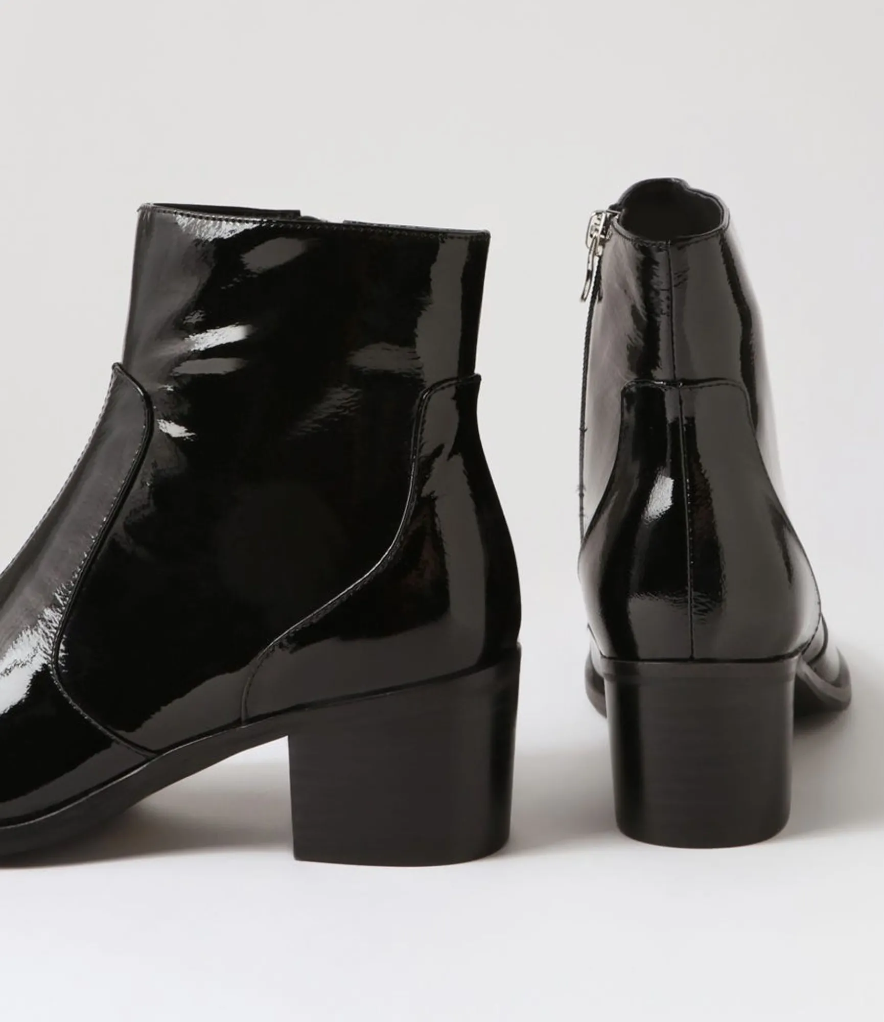 Discount Midas Shoes Dores Black Patent Leather Ankle Boots