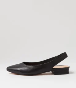 Store Midas Shoes Dyanne Black Leather Flat Shoes