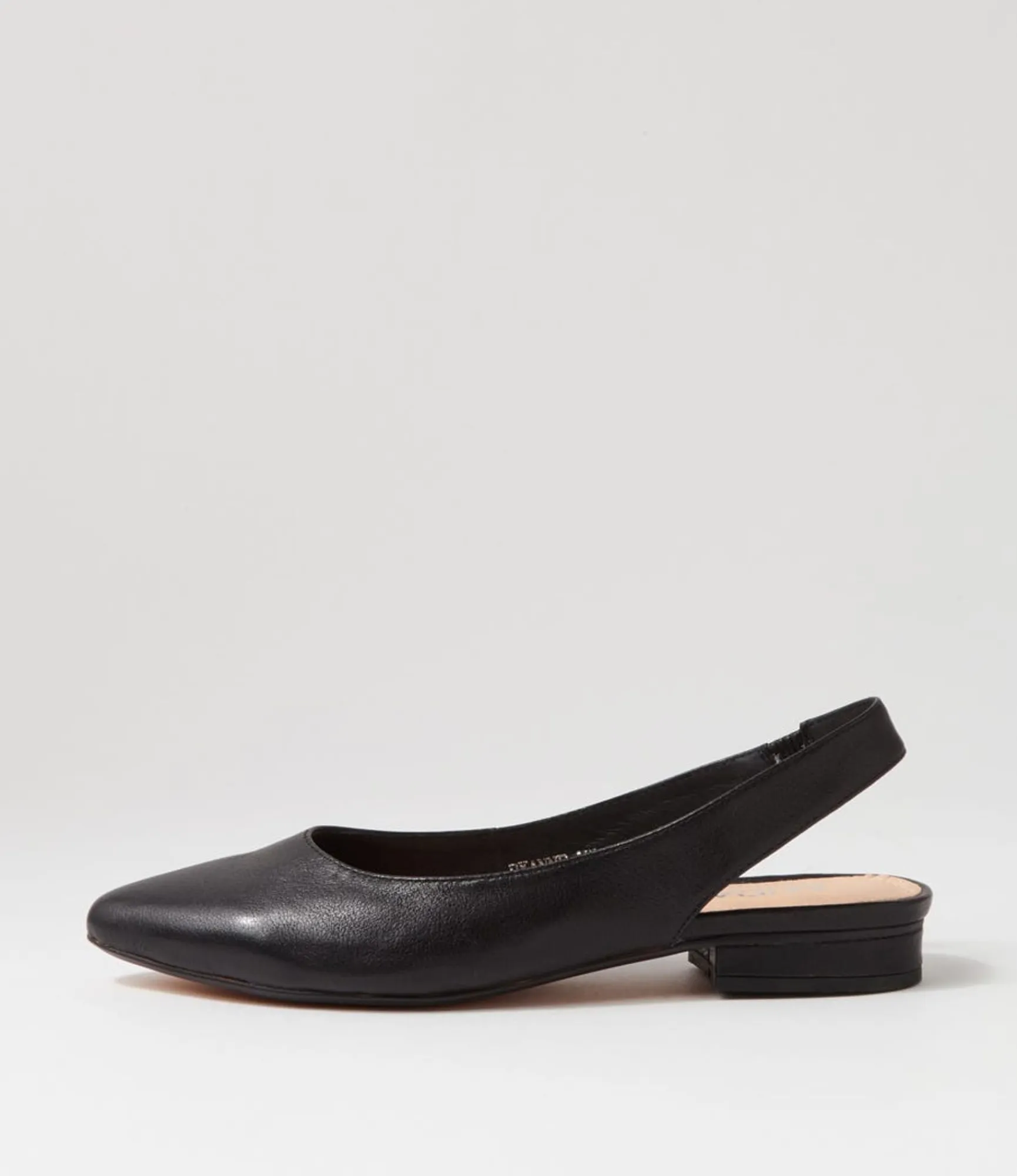 Store Midas Shoes Dyanne Black Leather Flat Shoes
