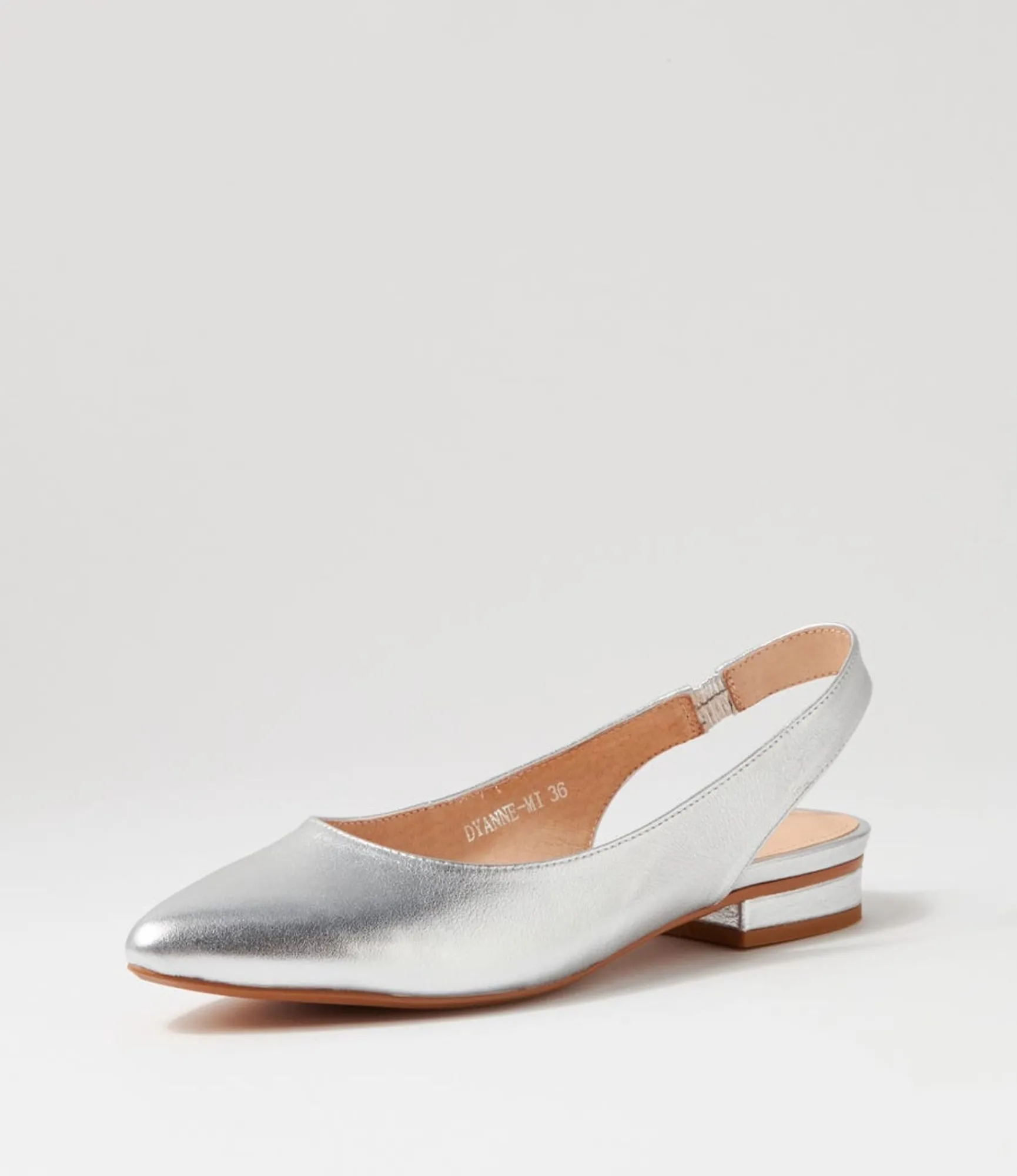 Cheap Midas Shoes Dyanne Silver Leather Flat Shoes