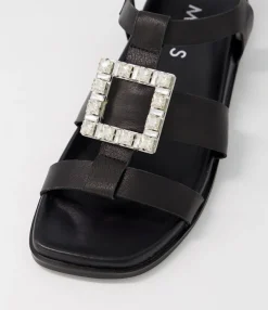 Flash Sale Midas Shoes Dyllon Black Leather Sandals
