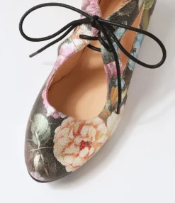 New Midas Shoes Earing Vintage Metal Floral Leather Heels