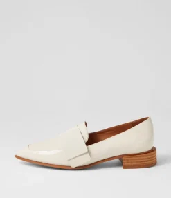 Hot Midas Shoes Easey Ivory Patent Leather Loafers