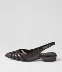 Sale Midas Shoes Easi Black Shimmer Mesh Leather Flat Shoes