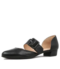 Best Midas Shoes Ebbie Black Leather Flat Shoes Bh