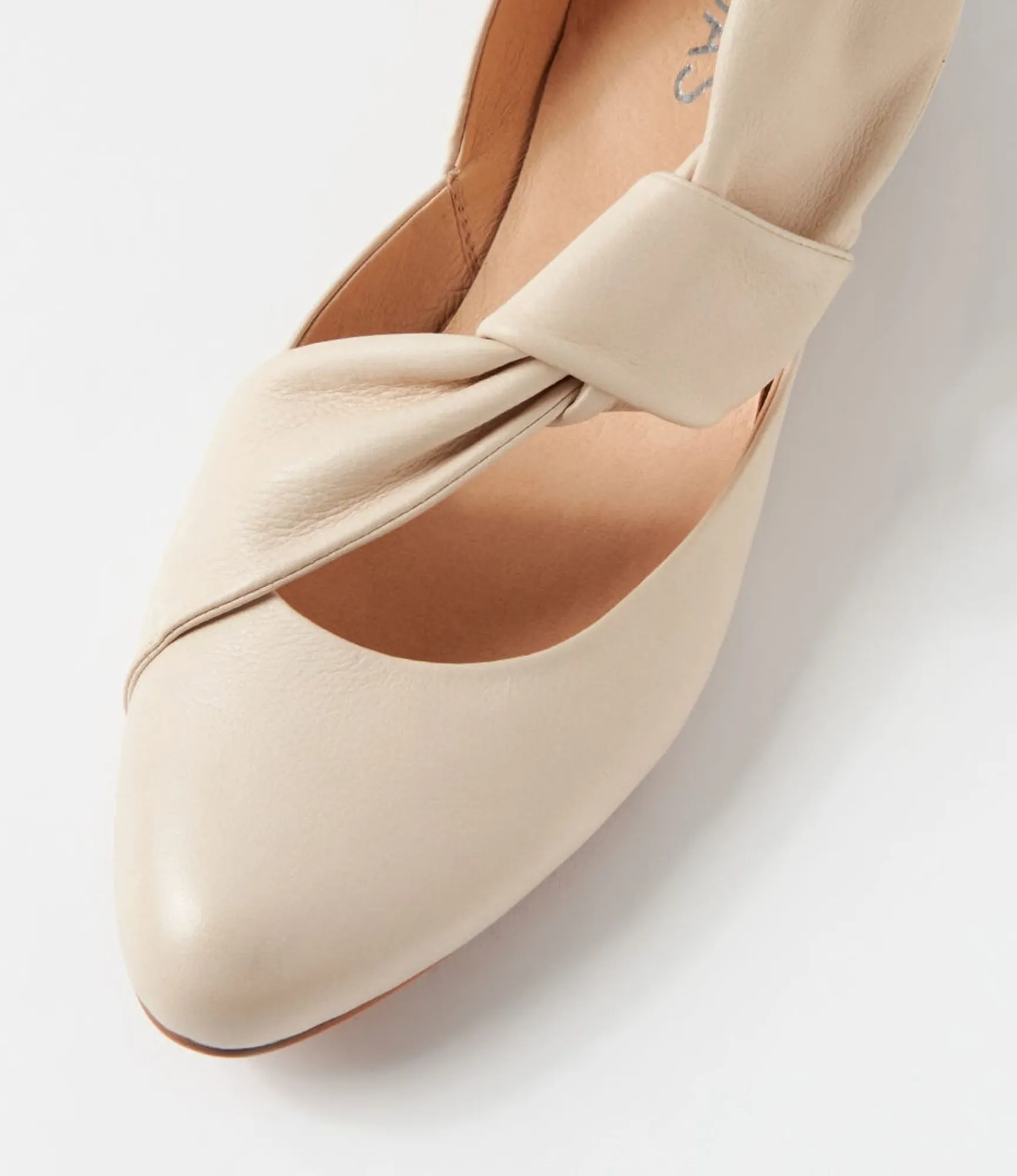 New Midas Shoes Ebbis Vanilla Leather Flat Shoes