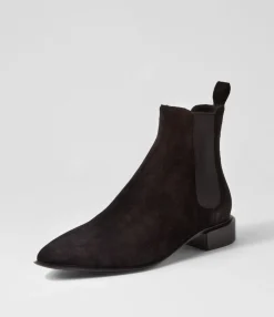 Best Midas Shoes Egor Black Suede Elastic Chelsea Boots
