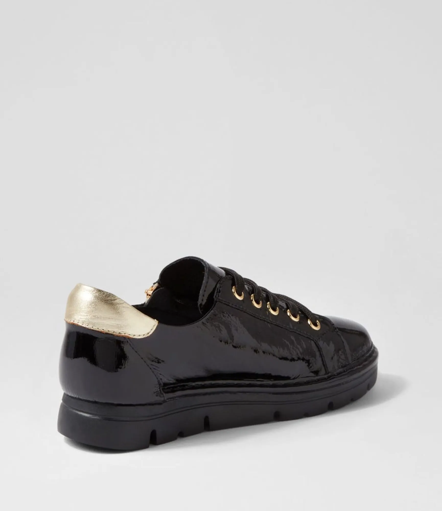 Best Sale Midas Shoes Elias Black Gold Patent Leather Sneakers