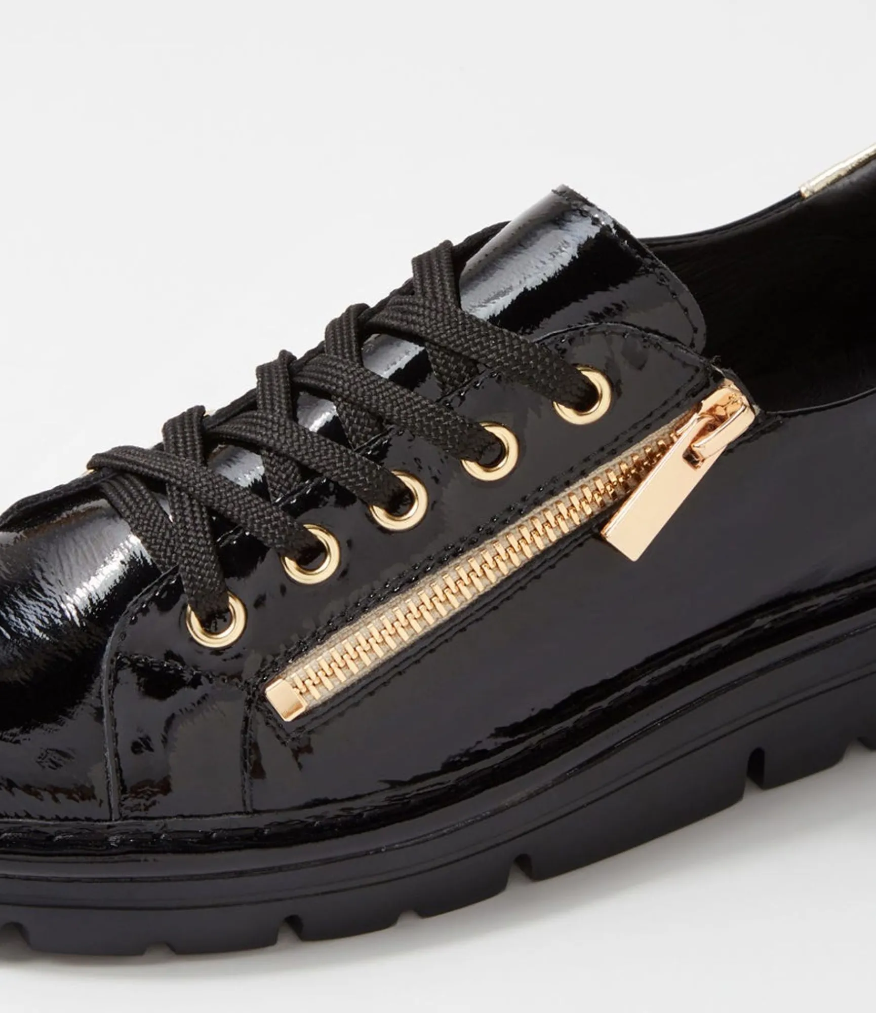 Best Sale Midas Shoes Elias Black Gold Patent Leather Sneakers