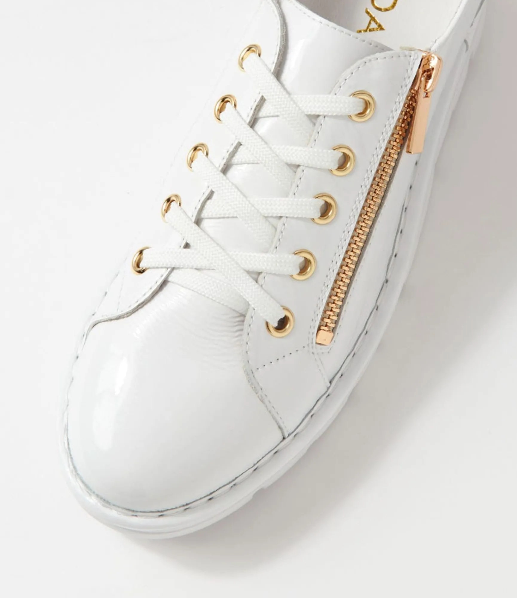 Best Sale Midas Shoes Elias White Gold Patent Leather Sneakers