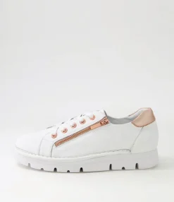 Sale Midas Shoes Elias White Pale Rose Gold Leather Sneakers