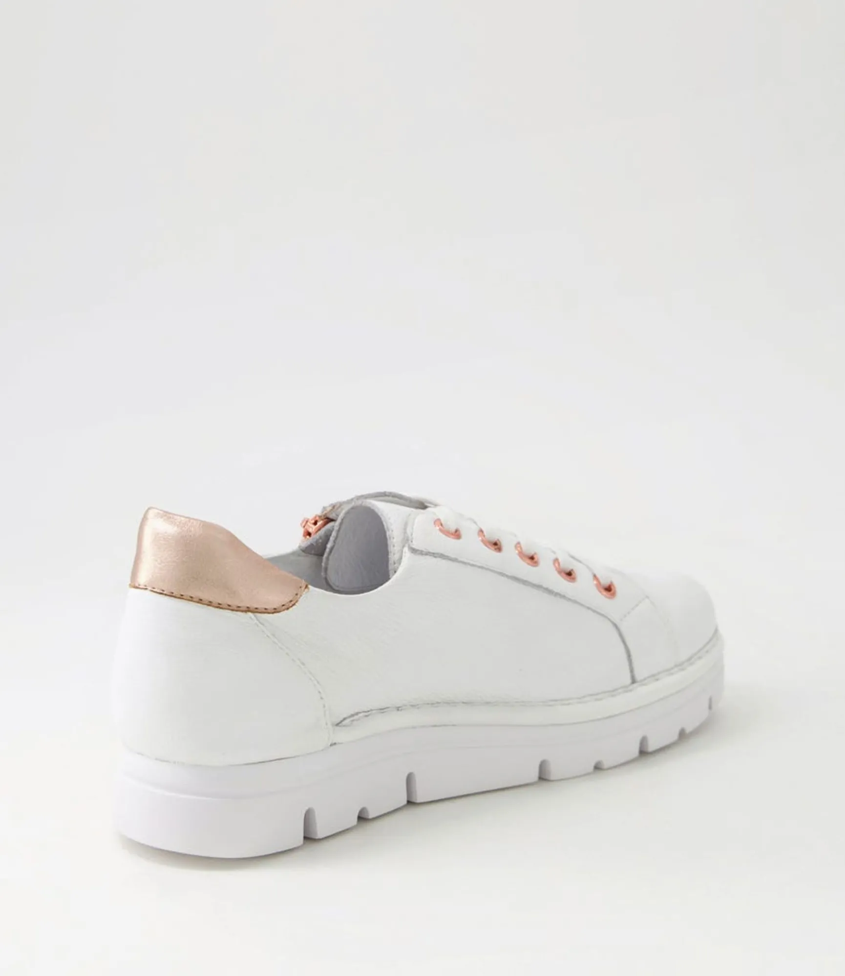 Sale Midas Shoes Elias White Pale Rose Gold Leather Sneakers