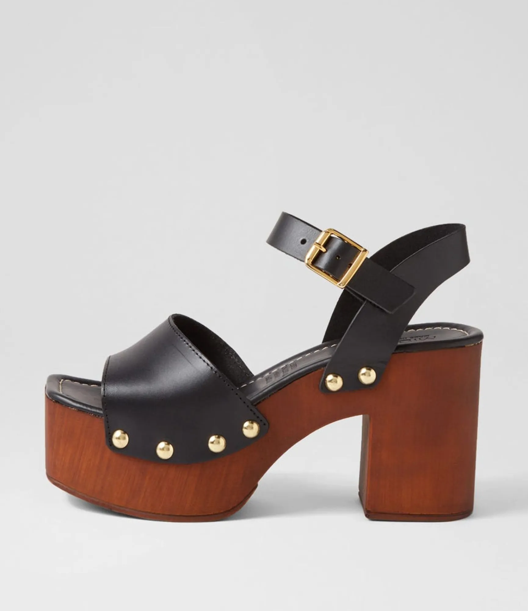Online Midas Shoes Eliy Black Leather Sandals