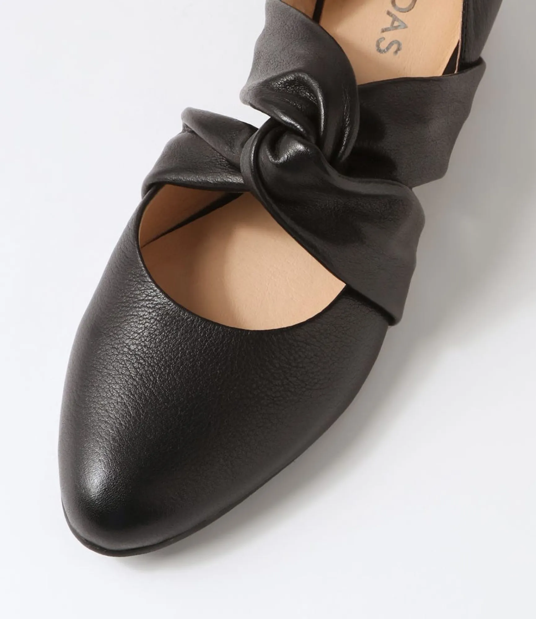 Best Sale Midas Shoes Envy Black Leather Flat Shoes
