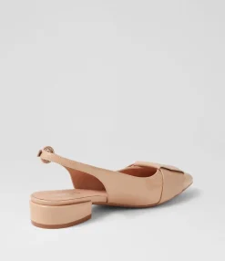 Shop Midas Shoes Evens Nude Patent Leather Flat Shoes