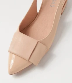 Shop Midas Shoes Evens Nude Patent Leather Flat Shoes