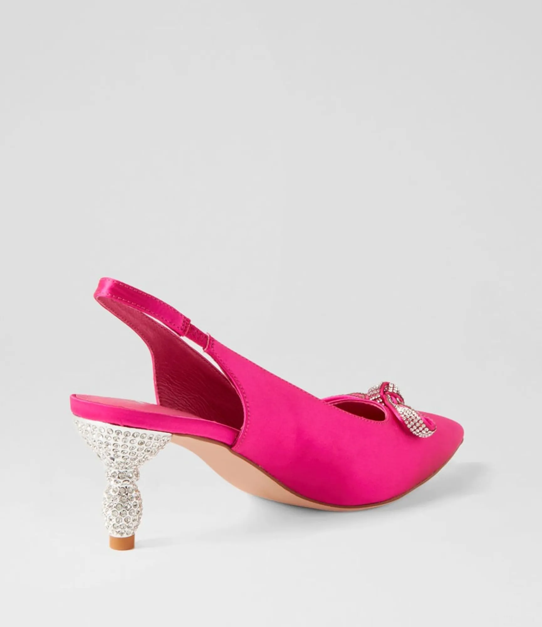 Store Midas Shoes Evetts Hot Pink Satin Heels