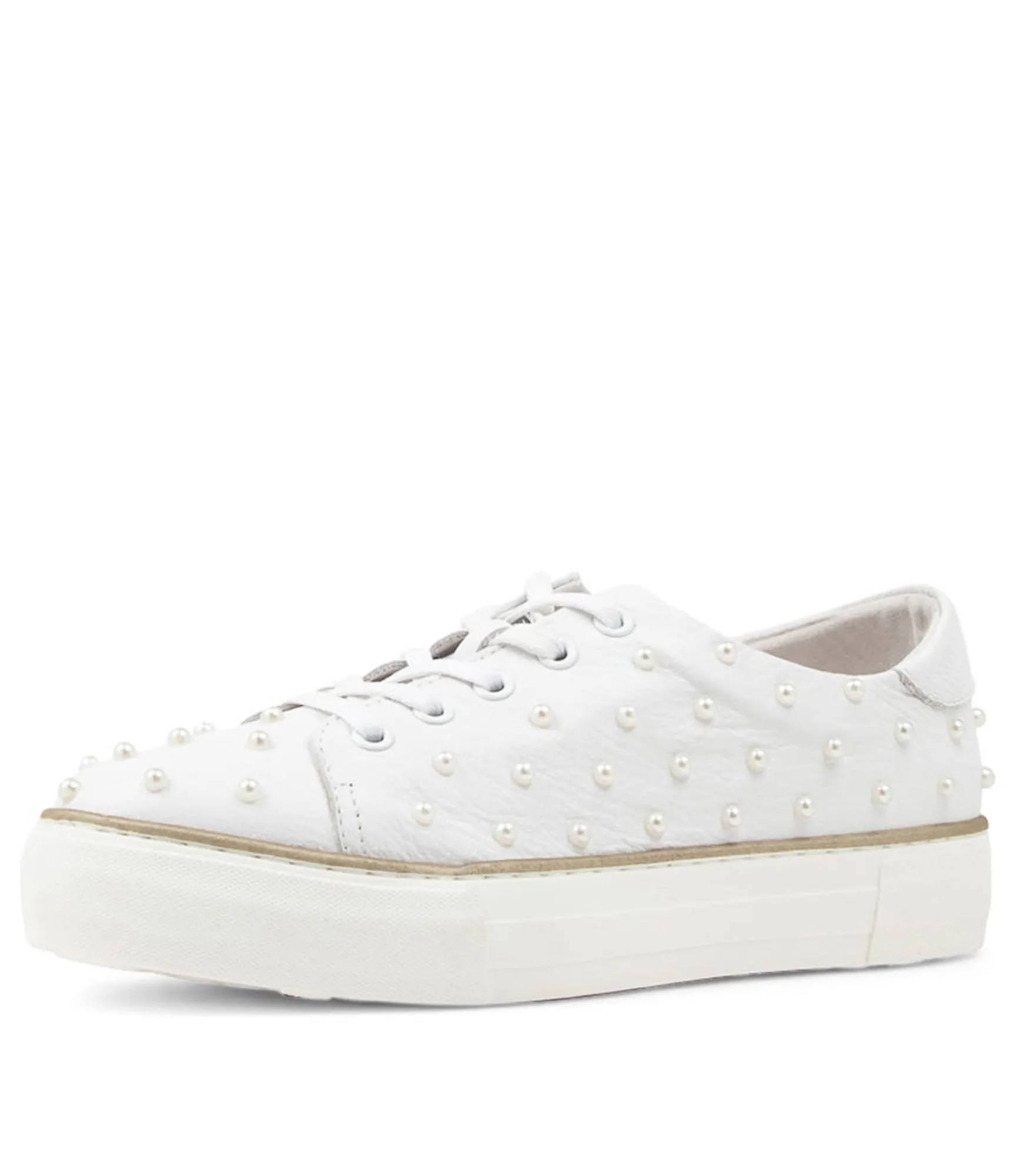 Discount Midas Shoes Faith White Leather Sneakers