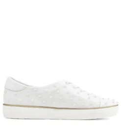 Discount Midas Shoes Faith White Leather Sneakers