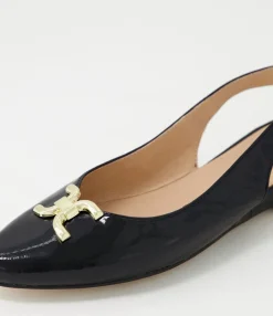 New Midas Shoes Fallone Black Patent Leather Flat Shoes