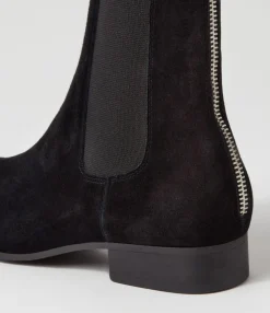 Hot Midas Shoes Fally Black Suede Chelsea Boots