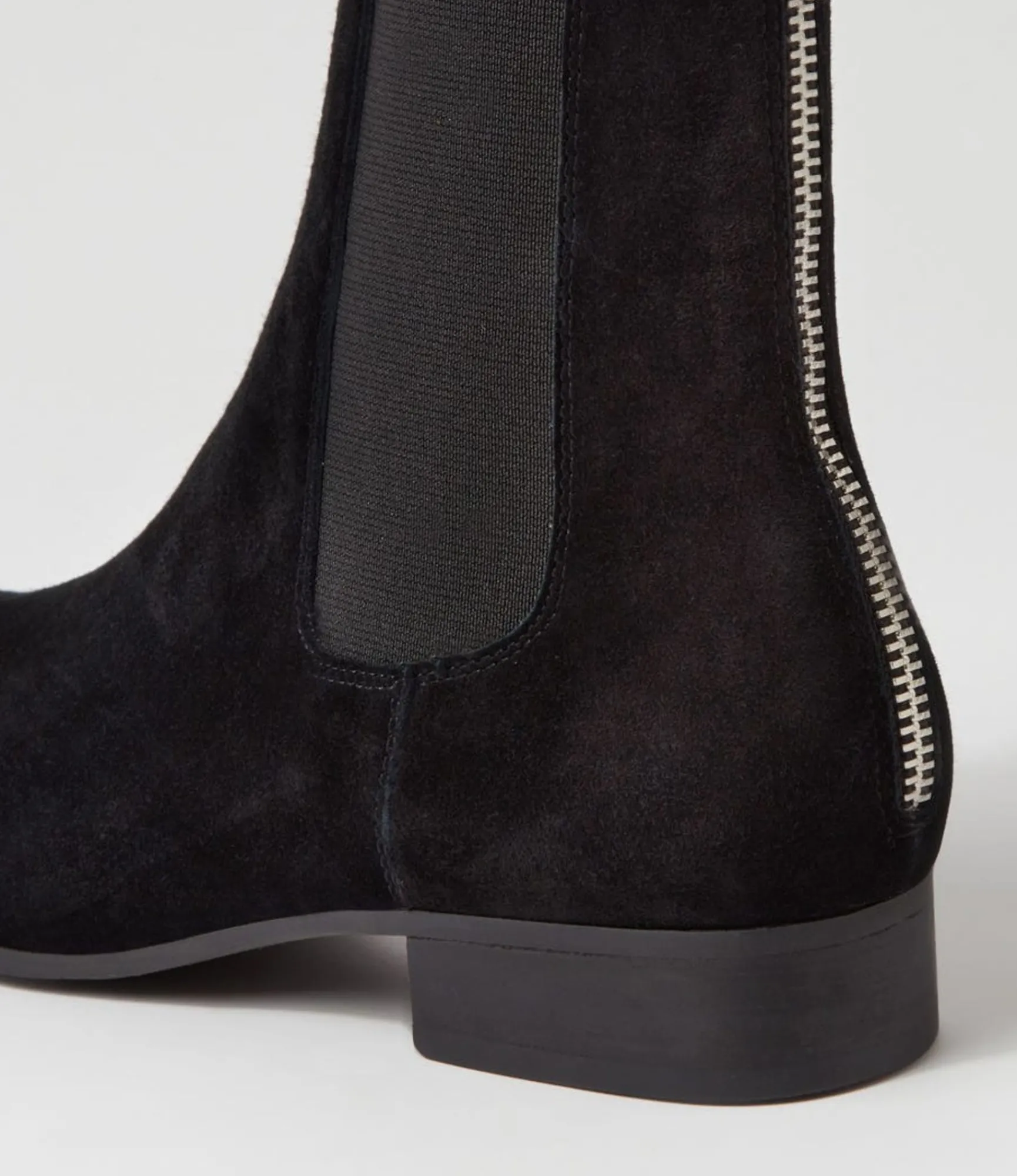 Hot Midas Shoes Fally Black Suede Chelsea Boots