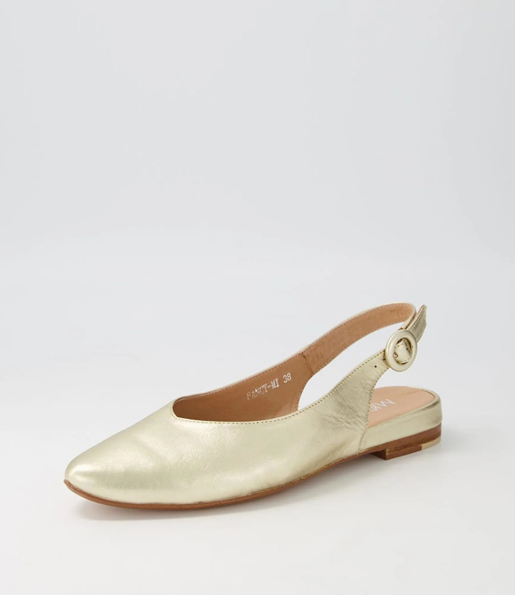 Best Sale Midas Shoes Fancy Pale Gold Leather Flat Shoes