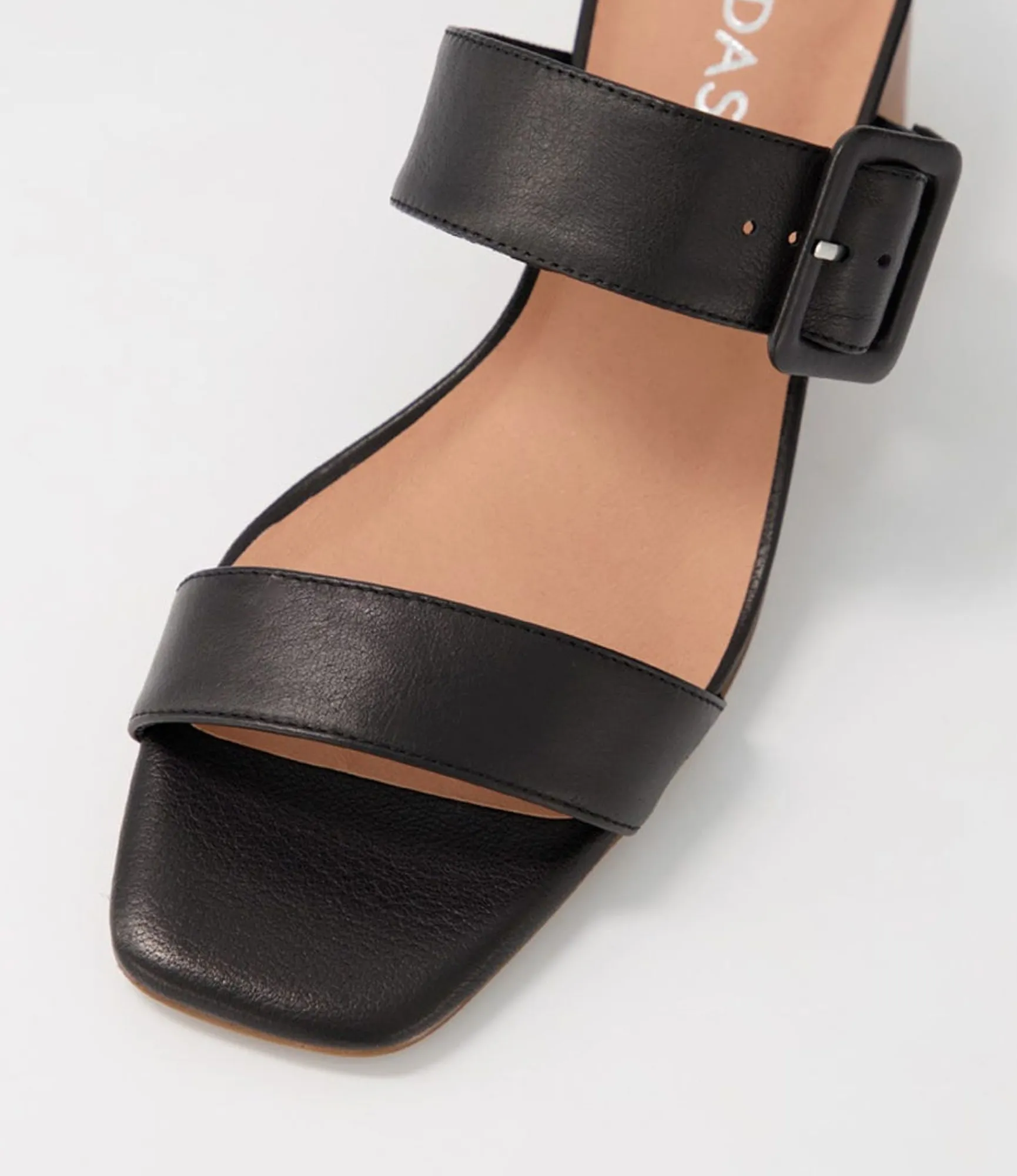 Cheap Midas Shoes Fantasy Black Natural Heel Leather Slides