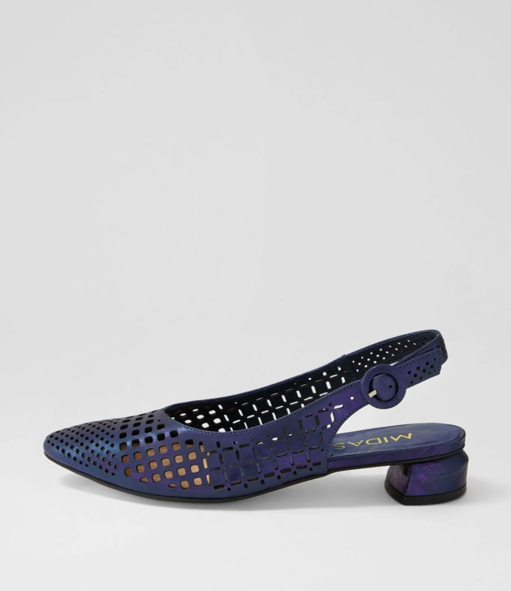 Fashion Midas Shoes Favla Navy Scratch Leather Flat Shoes