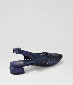 Fashion Midas Shoes Favla Navy Scratch Leather Flat Shoes