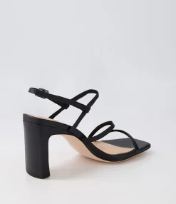 Outlet Midas Shoes Fayte Black Leather Sandals