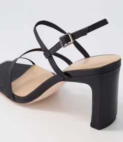 Outlet Midas Shoes Fayte Black Leather Sandals