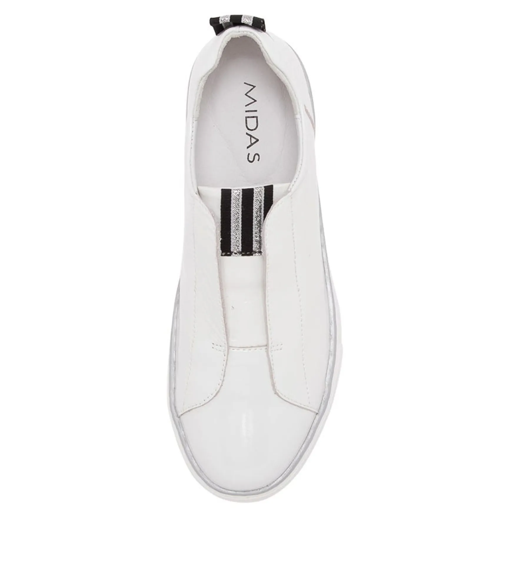 Cheap Midas Shoes Feathers White Patent Leather Sneakers