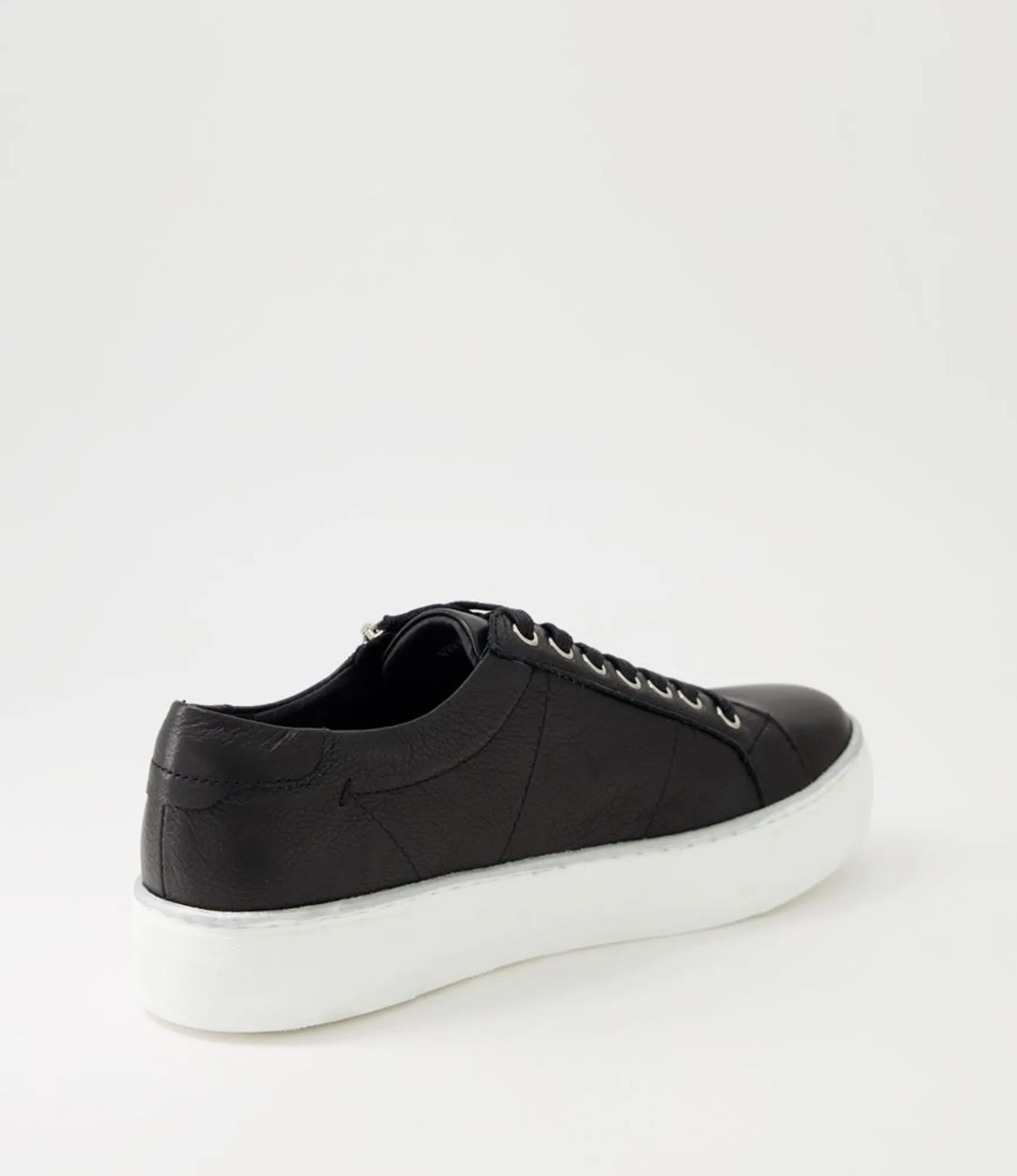 Hot Midas Shoes Feema Black White Leather Sneakers