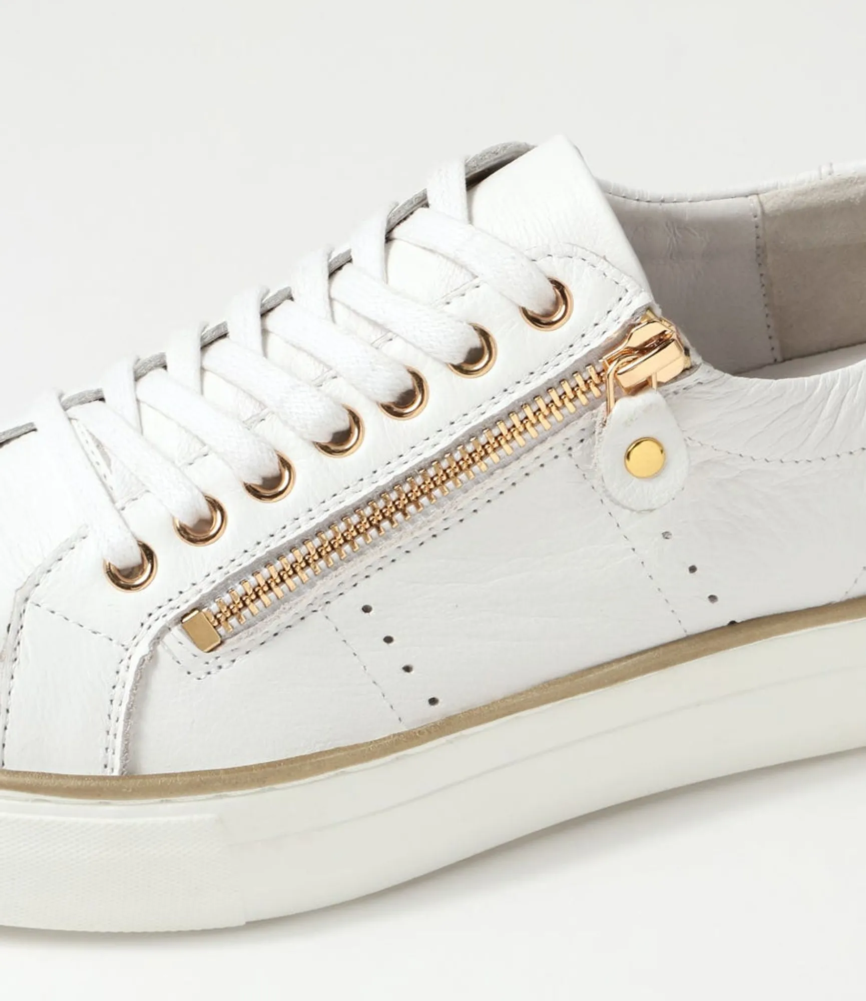 Clearance Midas Shoes Feema White Leather Sneakers